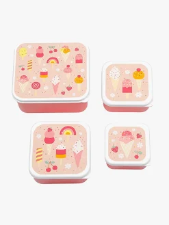 ALittleLovelyCompany Spisetid*A Little Lovely Company Madkasse-sæt, Is Lyserød/Flerfarvet