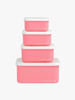 ALittleLovelyCompany Spisetid*A Little Lovely Company Madkasse-sæt, Is Lyserød/Flerfarvet