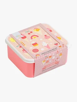 ALittleLovelyCompany Spisetid*A Little Lovely Company Madkasse-sæt, Is Lyserød/Flerfarvet