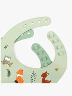 ALittleLovelyCompany Spisetid*A Little Lovely Company Silikonehagesmæk 2-pak, Skovens Venner Grøn