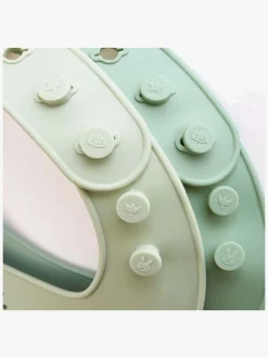 ALittleLovelyCompany Spisetid*A Little Lovely Company Silikonehagesmæk 2-pak, Skovens Venner Grøn