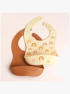 ALittleLovelyCompany Spisetid*A Little Lovely Company Silikonehagesmæk 2-pak, Skovens Venner Brun