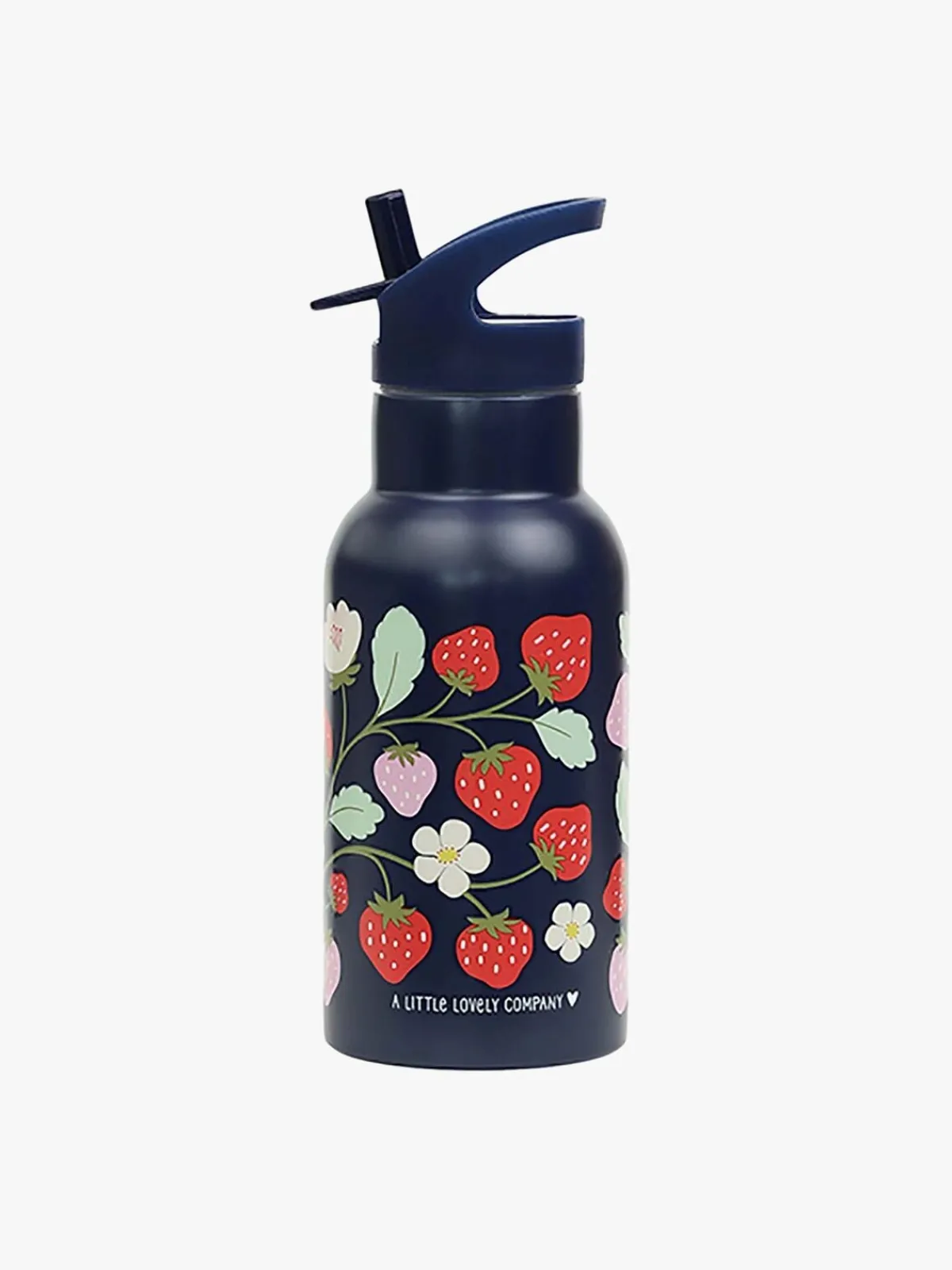 ALittleLovelyCompany Spisetid*A Little Lovely Company Stainless steel Drikkedunk, Strawberries Blå/Flerfarvet