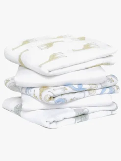 AdenAnais Stofbleer, Nusseklude & Babytæpper*Aden + Anais™ Essentials Stofble 5-Pak, Natural History Hvid