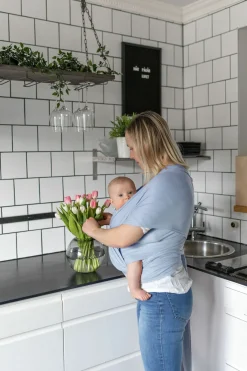 AldoriaBaby Bæreseler, Strækvikler & Bærestole>Aldoria Bambus Soft Strækvikle, Dust Blue