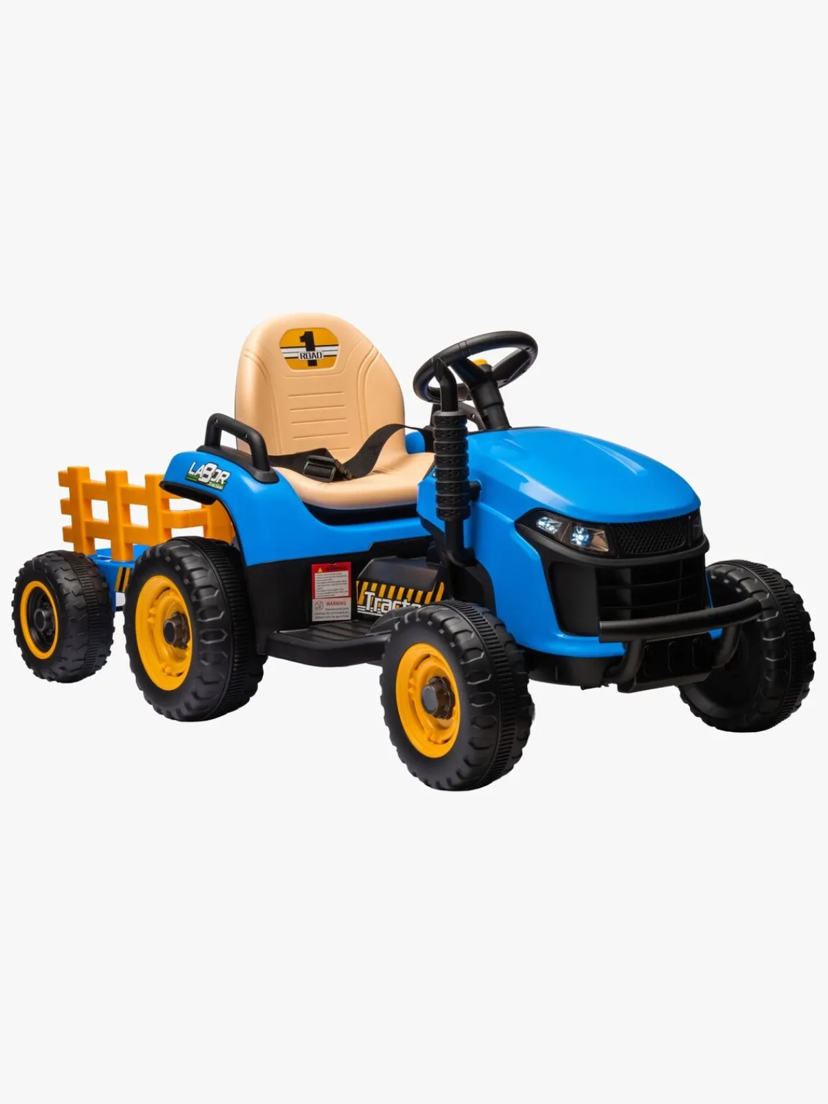 AlexGarage1 Alex's Garage Eltraktor med Trailer, Blå