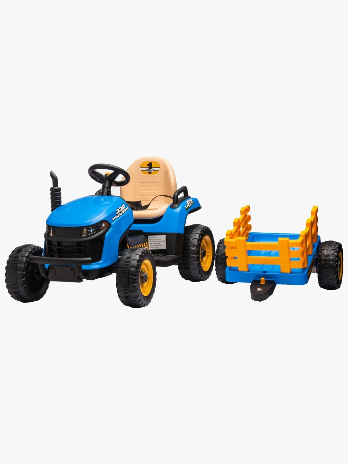 AlexGarage1 Alex's Garage Eltraktor med Trailer, Blå