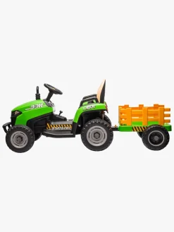 AlexGarage1 Elbiler & -Køretøjer*Alex's Garage Eltraktor med Trailer, Grøn Grøn