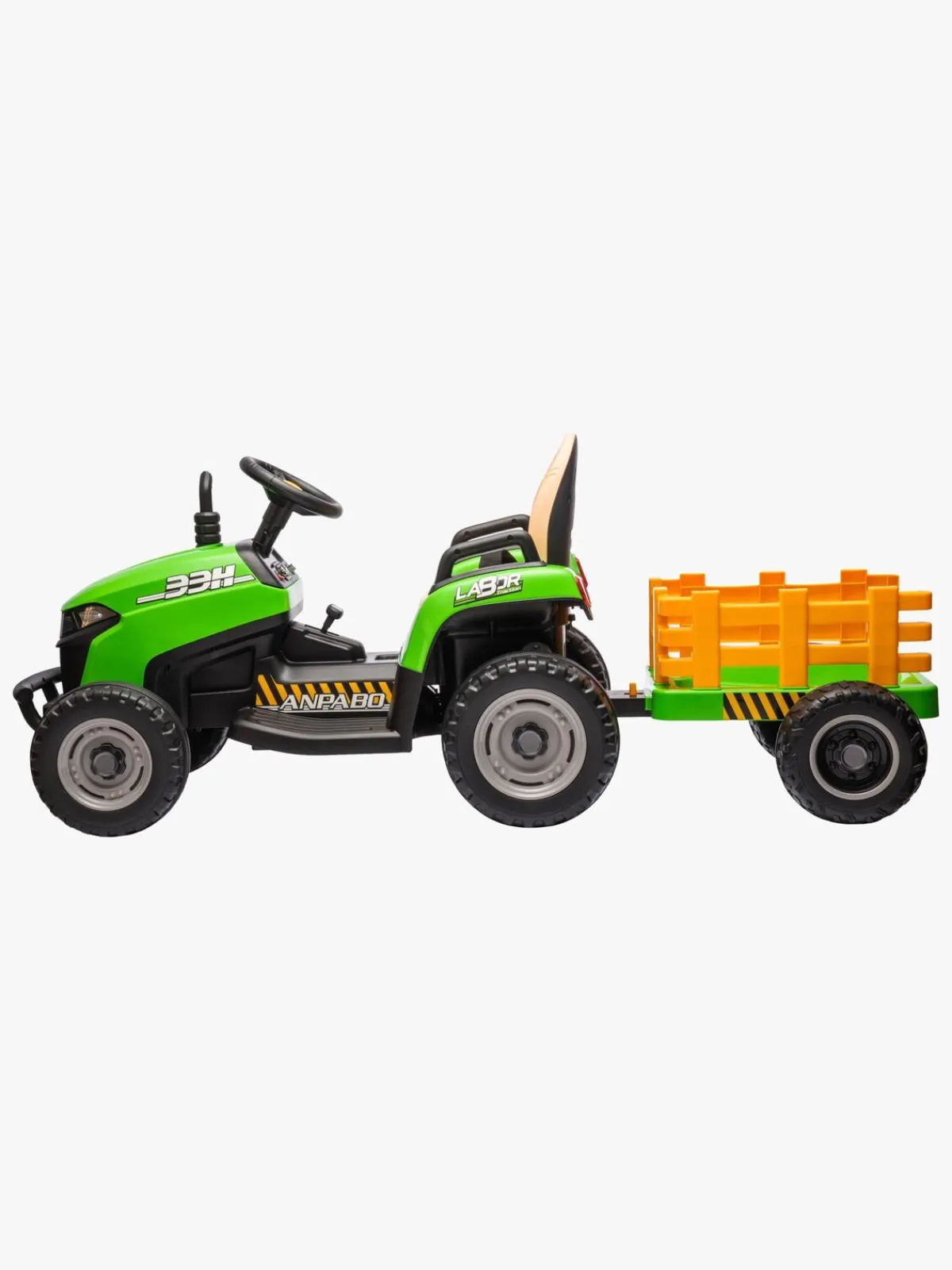 AlexGarage1 Elbiler & -Køretøjer*Alex's Garage Eltraktor med Trailer, Grøn Grøn