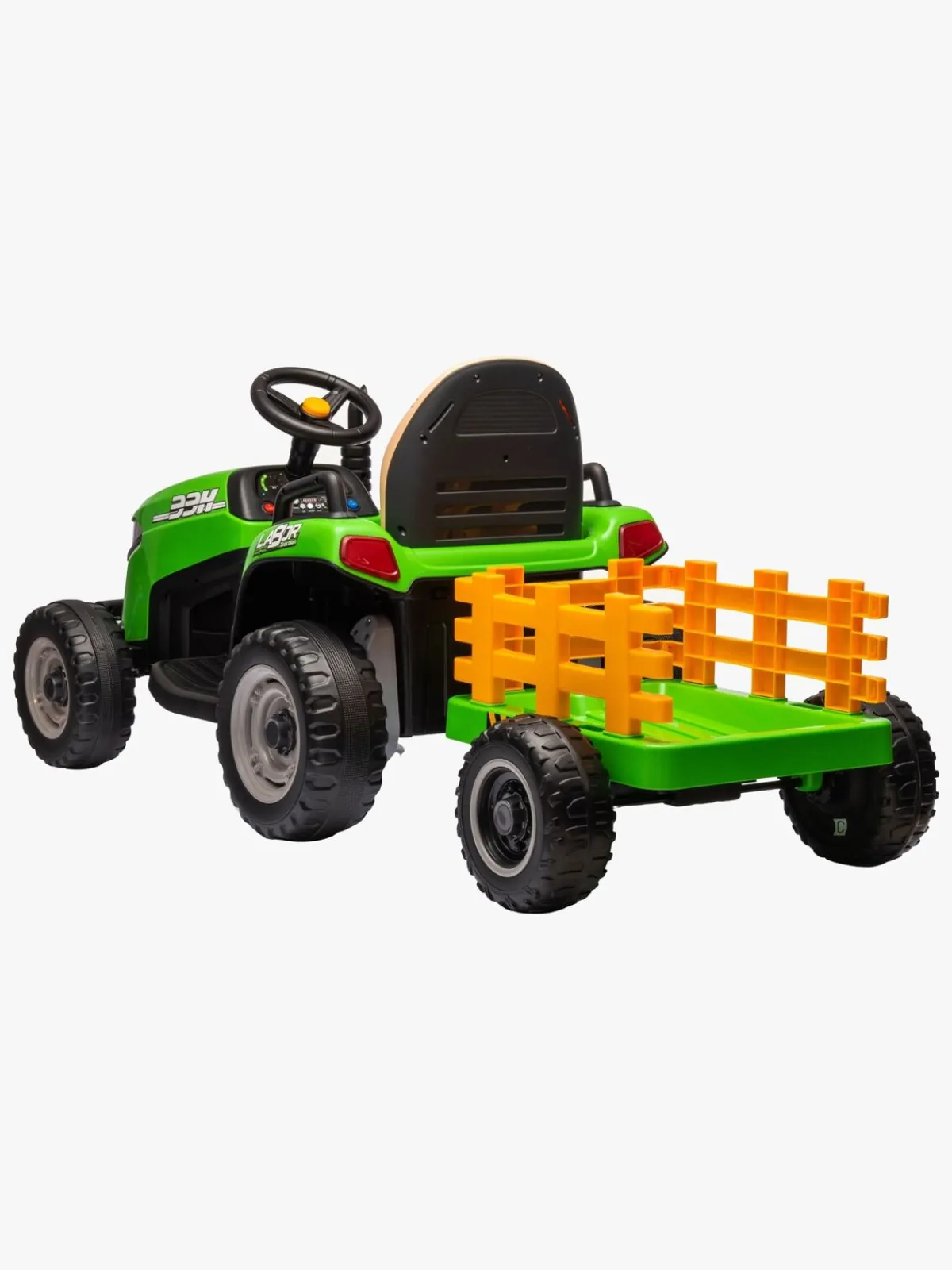 AlexGarage1 Elbiler & -Køretøjer*Alex's Garage Eltraktor med Trailer, Grøn Grøn