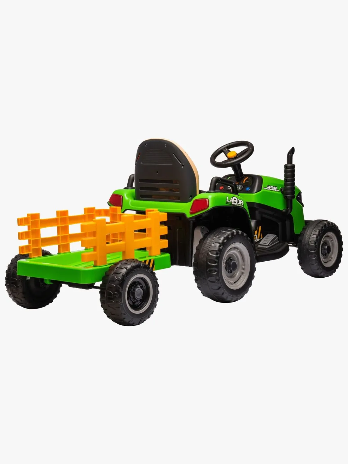 AlexGarage1 Elbiler & -Køretøjer*Alex's Garage Eltraktor med Trailer, Grøn Grøn