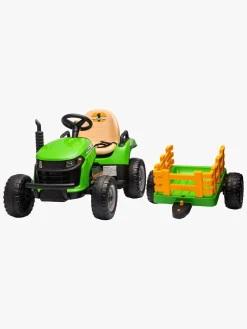 AlexGarage1 Elbiler & -Køretøjer*Alex's Garage Eltraktor med Trailer, Grøn Grøn