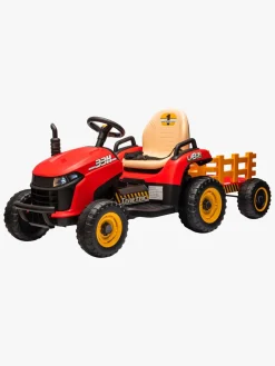 AlexGarage1 Elbiler & -Køretøjer>Alex's Garage Eltraktor med Trailer, Rød