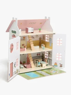 AliceFox Dukker & Bamser>Alice & Fox Dukkehus med Møbel & 4 Dukker, Pink