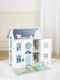 AliceFox Dukker & Bamser>Alice & Fox Dukkehus med Møbler & 4 Dukker, Blå