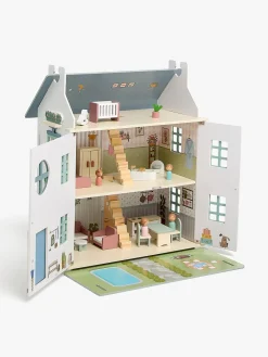 AliceFox Dukker & Bamser>Alice & Fox Dukkehus med Møbler & 4 Dukker, Blå