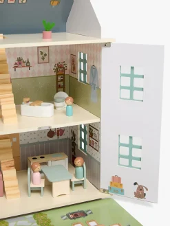 AliceFox Dukker & Bamser></noscript>Alice & Fox Dukkehus med Møbler & 4 Dukker, Blå