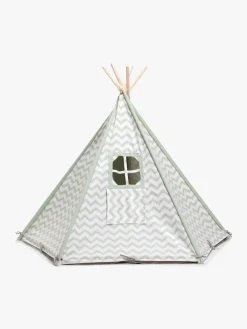 AliceFox Legetelte & -Tunneler|Legetøj Til Børn På 0-10 År*Alice & Fox Legetelt Tipi, Grøn/Hvid Grøn/Hvid