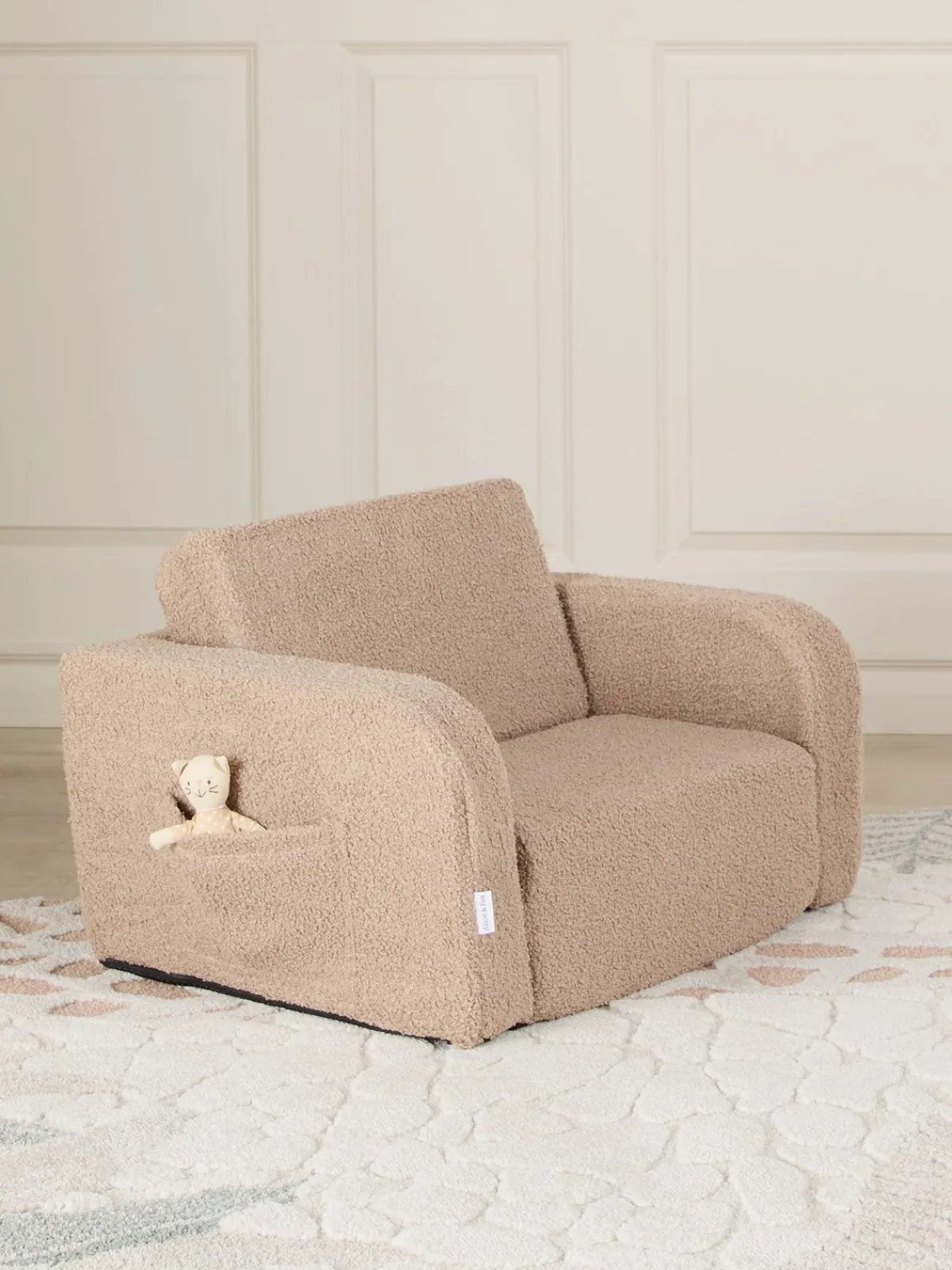 Børn AliceFox Børnemøbler>Alice & Fox MUSHY Foldbar Lænestol, Taupe Teddy