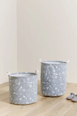 AliceFox Opbevaring*Alice & Fox Opbevaringskurv 2-pak Space, Grey/white