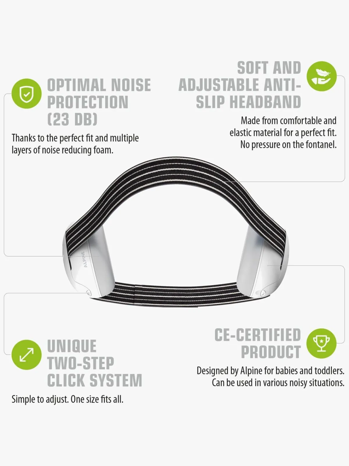 Alpine Sikkerhed>Muffy Baby Høreværn, Sort