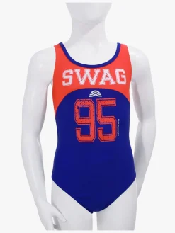 Børn Aquarapid Uv & Strand>Level Badedragt, Blå/Orange