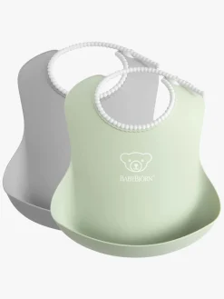 BABYBJORN Spisetid>BabyBjörn Hagesmæk 2-pak, Grå/Lysegrøn