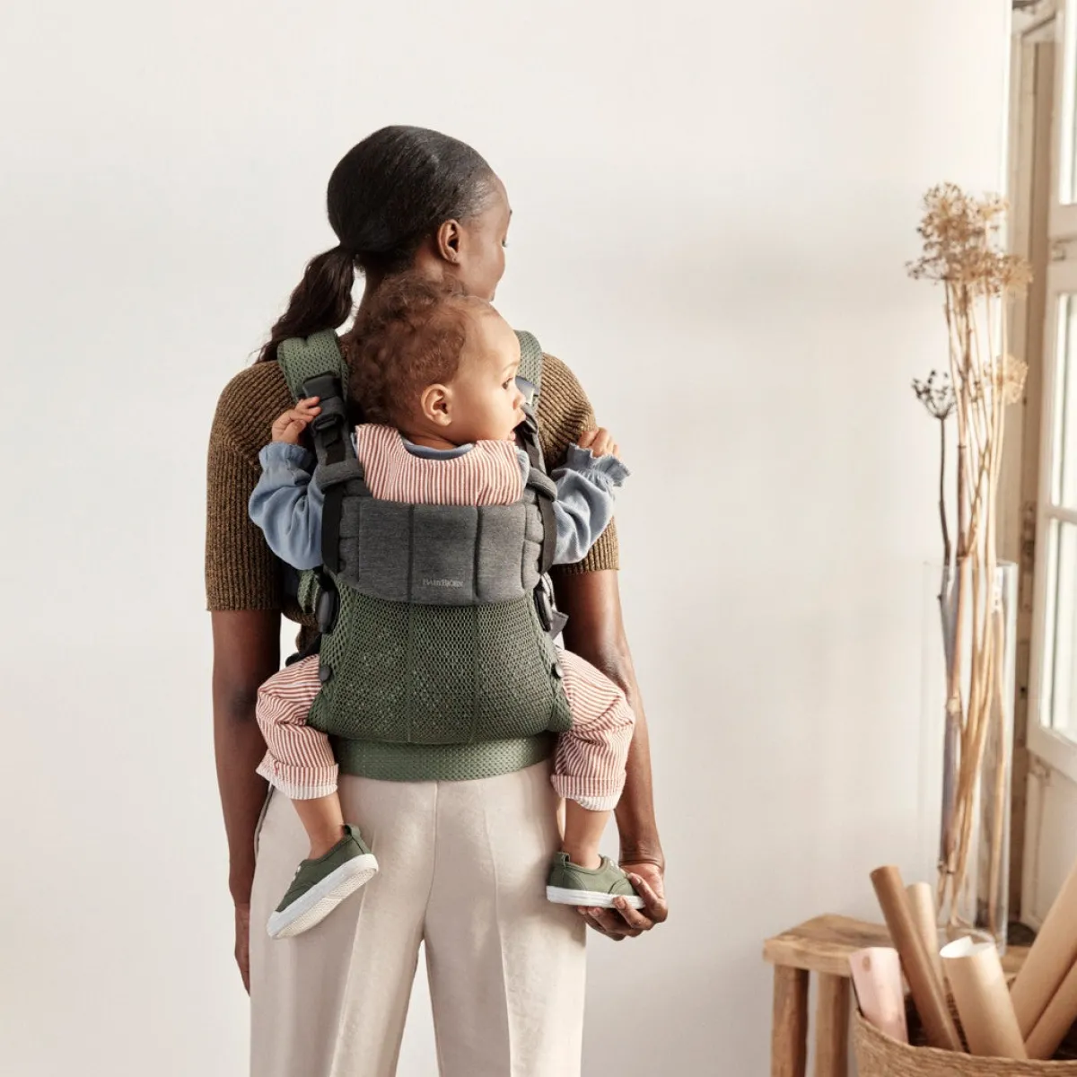 BABYBJORN BabyBjörn Harmony Bæresele 3D Mesh, Mørkegrøn