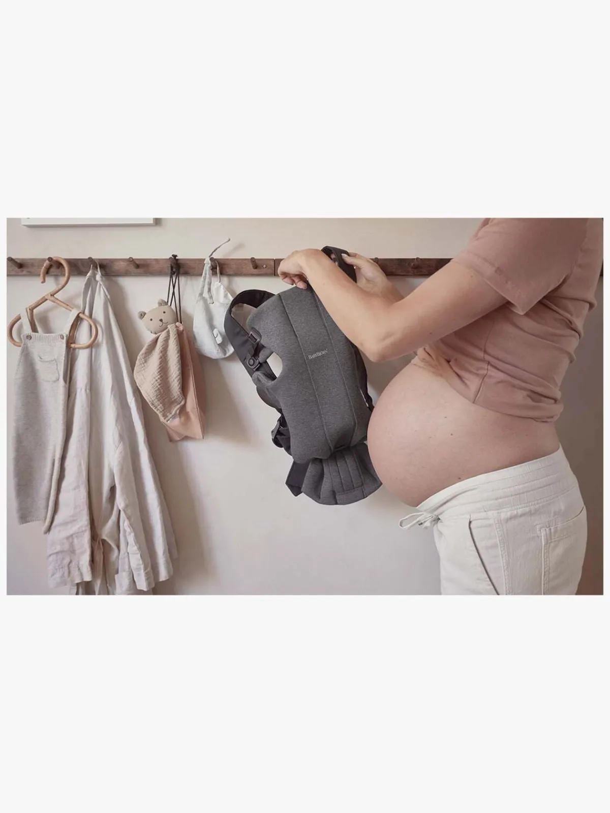 BABYBJORN BabyBjörn Mini Bæresele 3D Jersey, Sort/grå