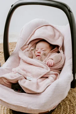 Børn BabysOnly Interiør></noscript>Baby's Only Hooded Baby Tæppe med Fødder Cozy, Old Pink