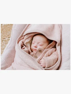 Børn BabysOnly Interiør></noscript>Baby's Only Hooded Baby Tæppe med Fødder Cozy, Old Pink