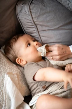 BabysOnly Stofbleer, Nusseklude & Babytæpper*Baby's Only 65x65 Tæppe/ Stofble i Musselin 2-pak, Tender /Clover Beige