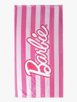 Børn Barbie Badehåndklæde, Lyserød/Hvid