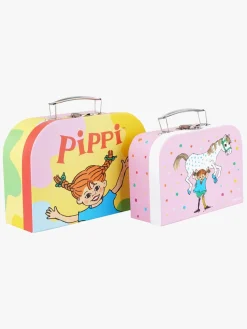 PippiLangstrump Opbevaring*Barbo Toys Pippi Langstrømpe Kufferter 2-pak