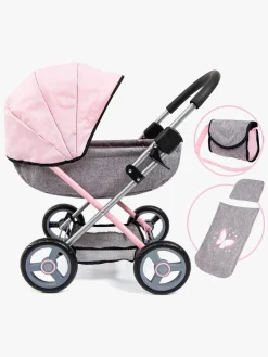 BayerDesign Dukker & Bamser*Bayer Design Cosy Dukkevogn, Grå Lyserød/Grå