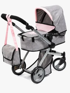 BayerDesign Dukker & Bamser*Bayer Design Dukkevogn Mega Set Milano Lyserød/Grå