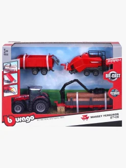 BBJunior Legetøjsbiler & -Fartøjer>BB Junior Farmland Massey Fergusson 8740S Traktor med 3 Anhængere