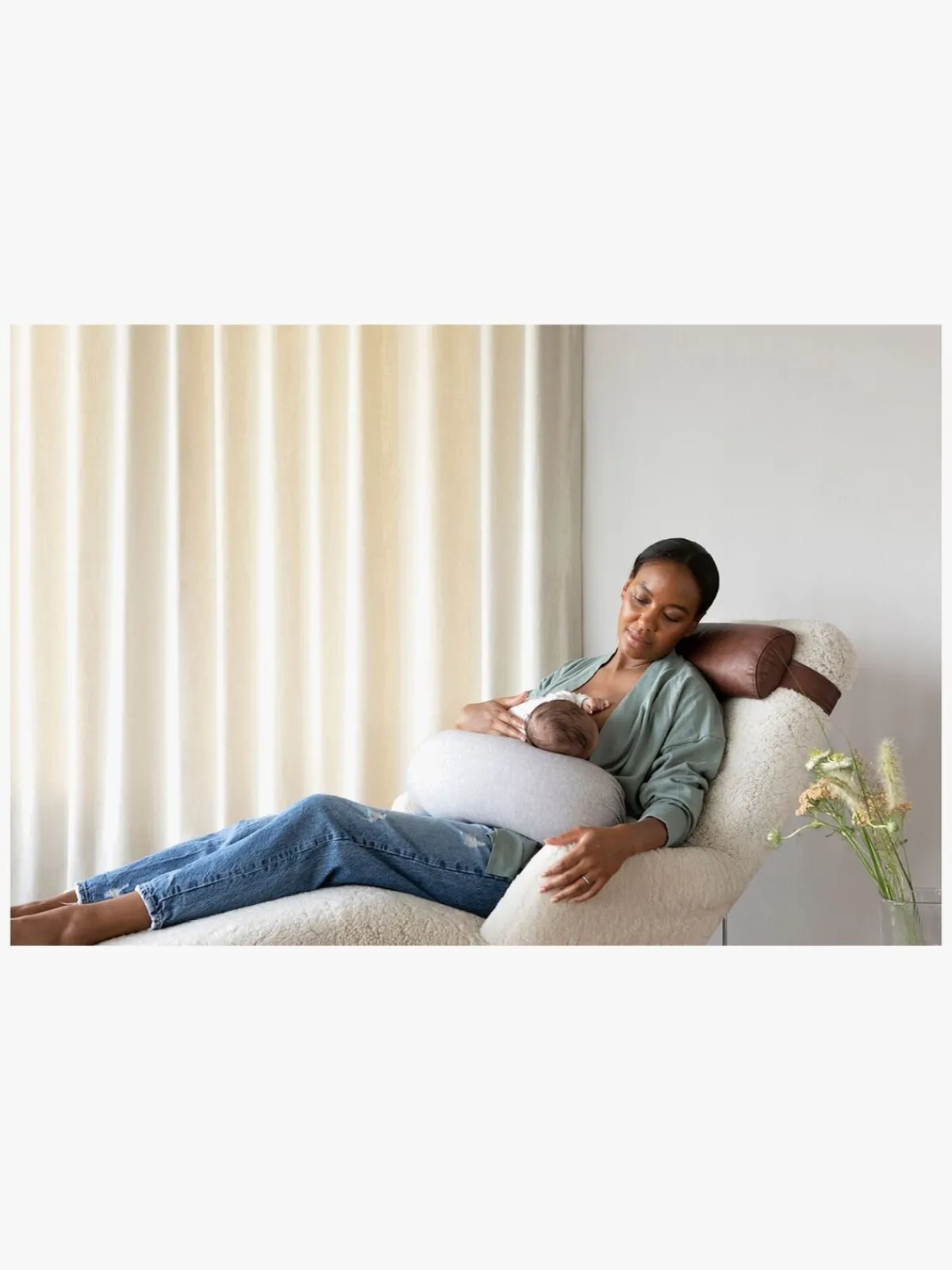 bbhugme Amning*Ammepude, Grey Mélange/White Grå