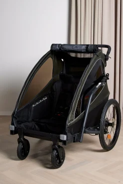 Beemoo Activity Sport Cykelanhænger inkl. Newborn Set, Løbesæt & Regnslag, Green