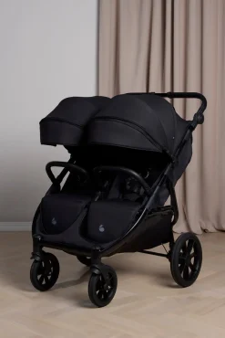 Beemoo BFF60 2 Søskendevogn inkl. Liggedel, Night Black