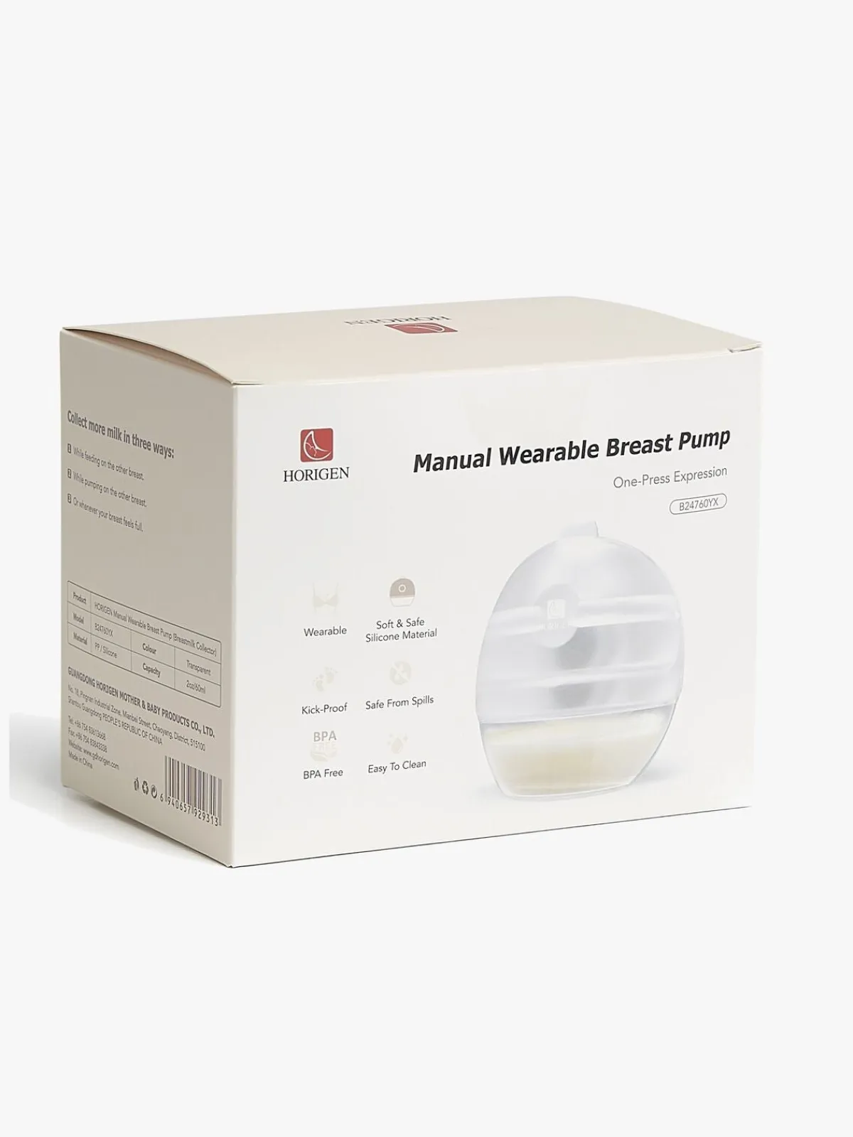 Beemoo Amning>CARE Horigen Bærbar Manuel Brystpumpe inkl. 10-pak Ammeindlæg