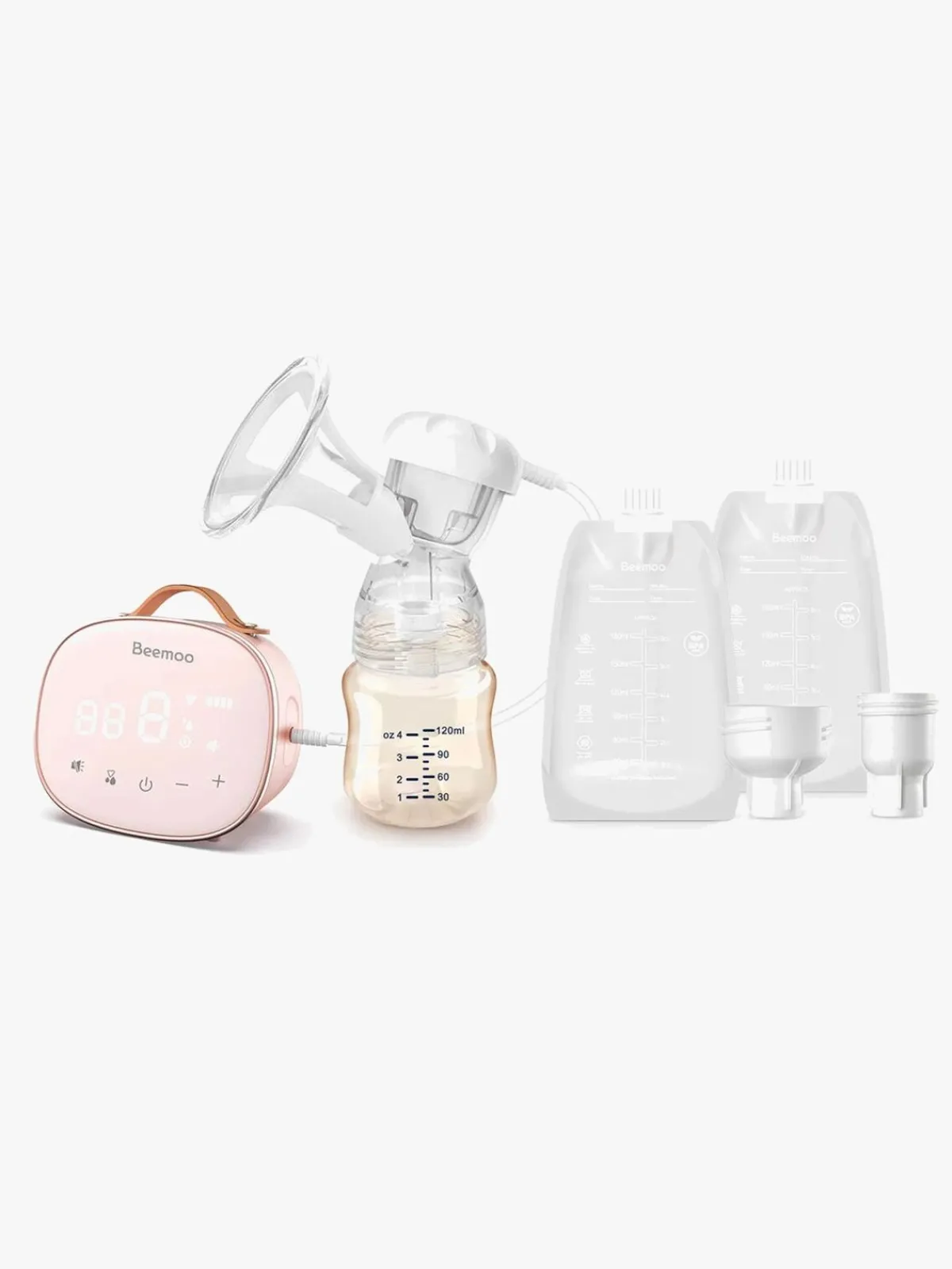 Beemoo CARE Single Elektrisk Brystpumpe inkl. Modermælksposer 180 ml 30-pak