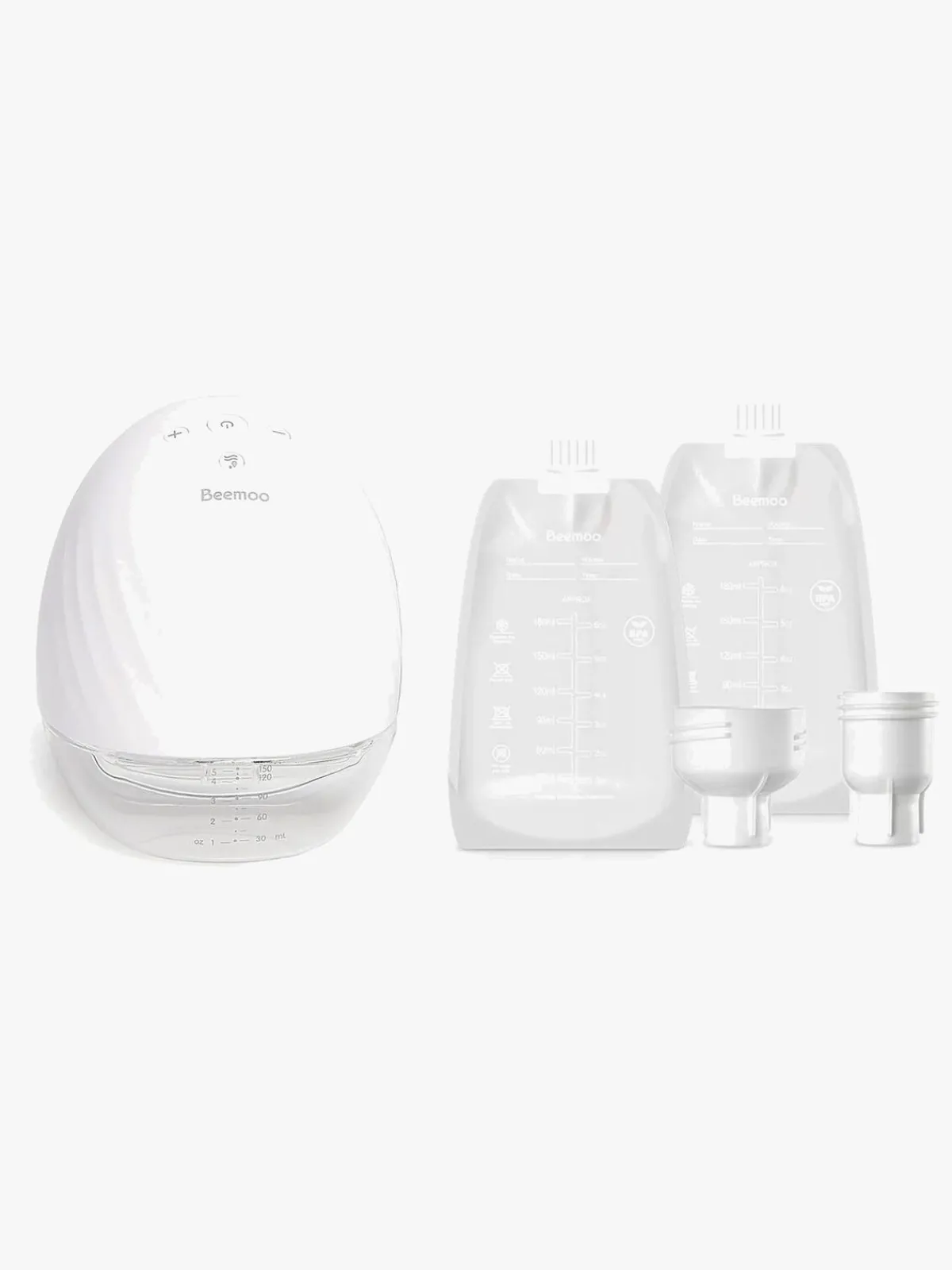 Beemoo CARE Wearable Elektrisk Brystpumpe Single inkl. Modermælksposer 180 ml 30-pak