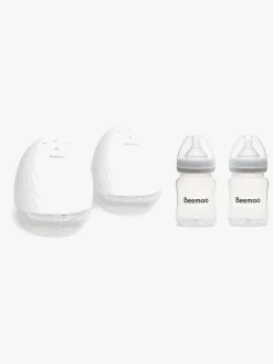 Beemoo Amning>CARE Wearable Elektrisk Brystpumpe Dobbelt inkl. Modermælksflaske 180 ml 2-pak