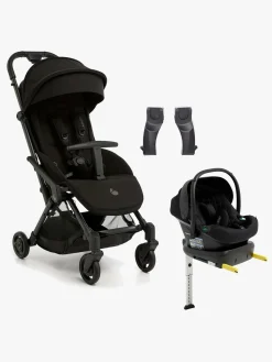 Beemoo Vognpakker>Easy Fly Lux 4 Klapvogn inkl Route i-Size Autostol Baby & Base, Jet Black/Black Stone