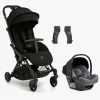 Beemoo Easy Fly Lux 4 Klapvogn inkl Route i-Size Autostol Baby, Jet Black/Mineral Grey