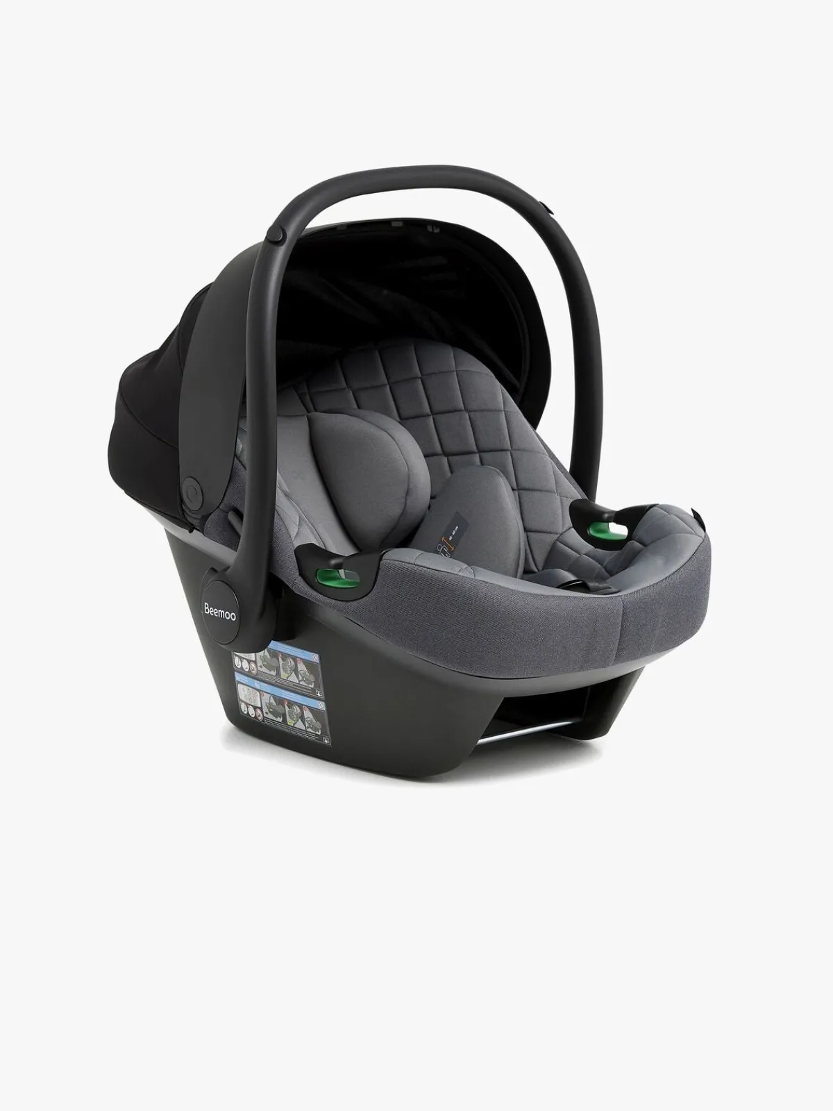 Beemoo Easy Fly Lux 4 Klapvogn inkl Route i-Size Autostol Baby, Jet Black/Mineral Grey