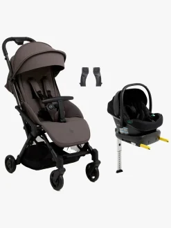 Beemoo Vognpakker>Easy Fly Lux 4 Klapvogn Inkl. Route i-Size Autostol Baby & Base, Gull Grey/Black Stone