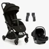 Beemoo Vognpakker>Easy Fly Lux 4 Klapvogn inkl Route i-Size Autostol Baby, Jet Black/Black Stone