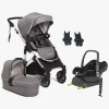 Beemoo Vognpakker>Maxi 4 Duovogn inkl. Maxi-Cosi CabrioFix i-Size Autostol Baby & Base, Grey/Silver